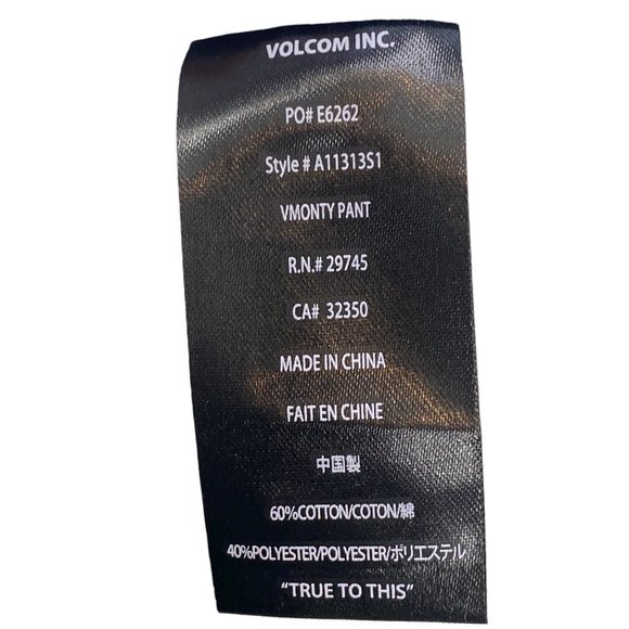 Volcom 36 Style #A11313S1 VMONTY PANTS - CHARCOAL HEATHER - Picture 8 of 11